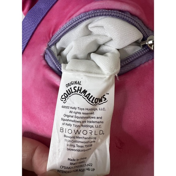 Squishmallows Unicorn Plush Backpack Pink Purple Tie-Dye Bioworld Bag Kids Mini - Picture 5 of 6